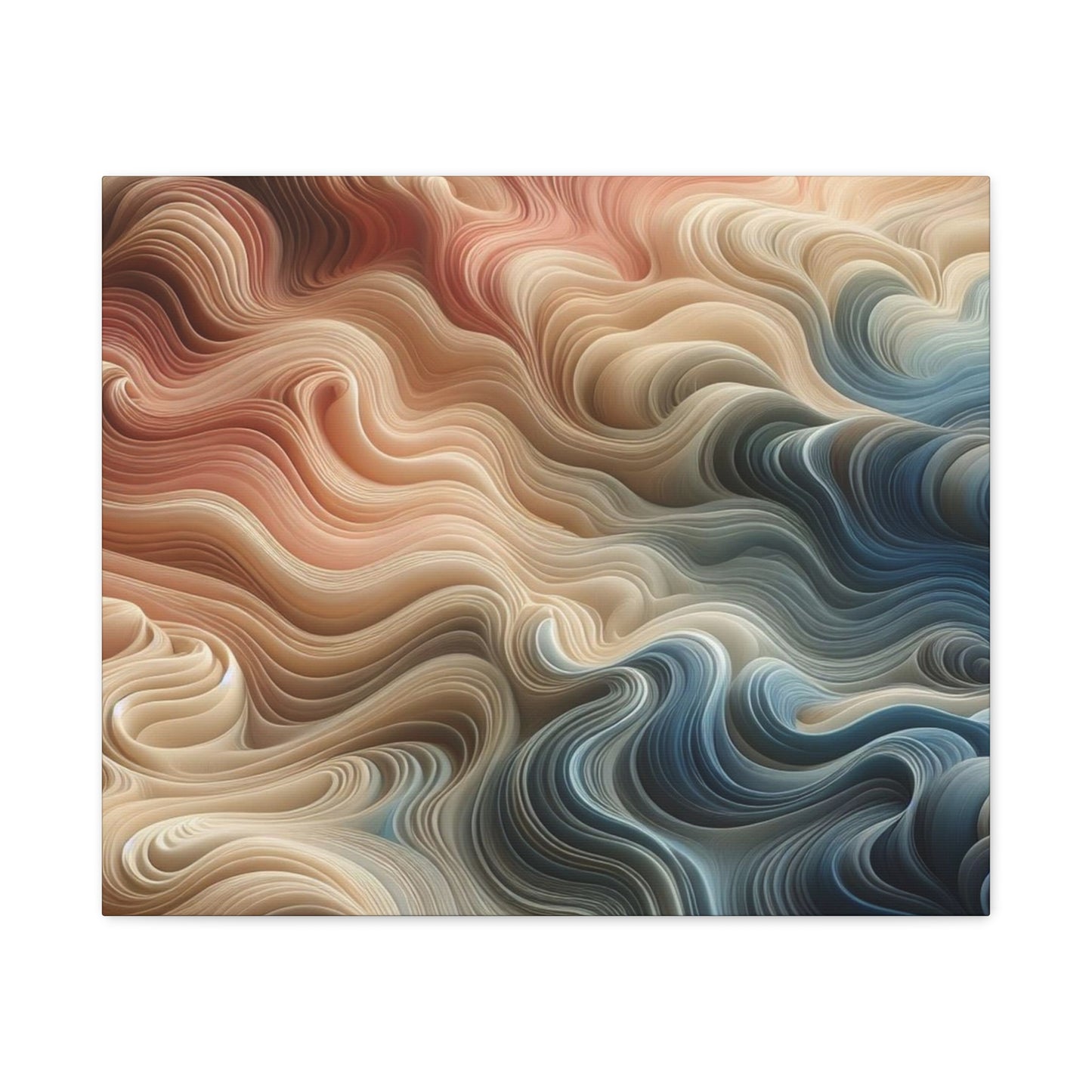 Abstract Swirl Matte Canvas Wall Art — Fluid Earth Tones, Stretched 1.25"