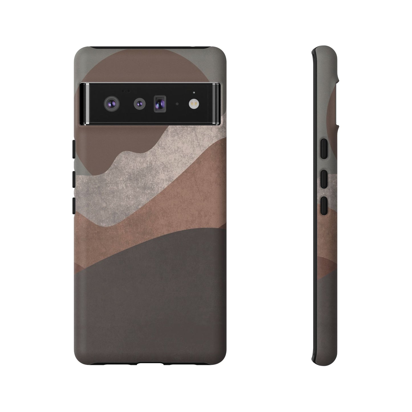 Abstract Earthtone Phone Case — Brown Layered Rugged Tough Case