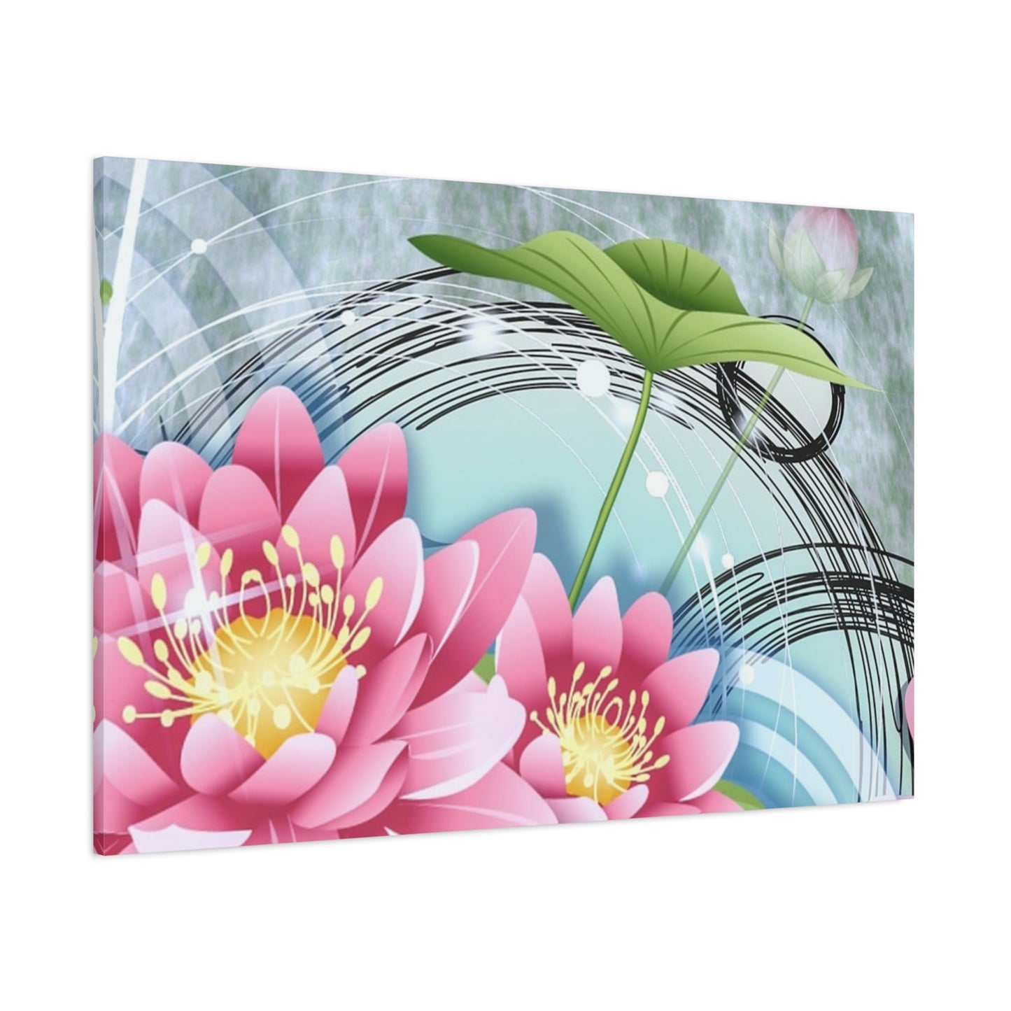 Lotus Blossom Matte Canvas Wall Art — Stretched 1.25" Decorative Print
