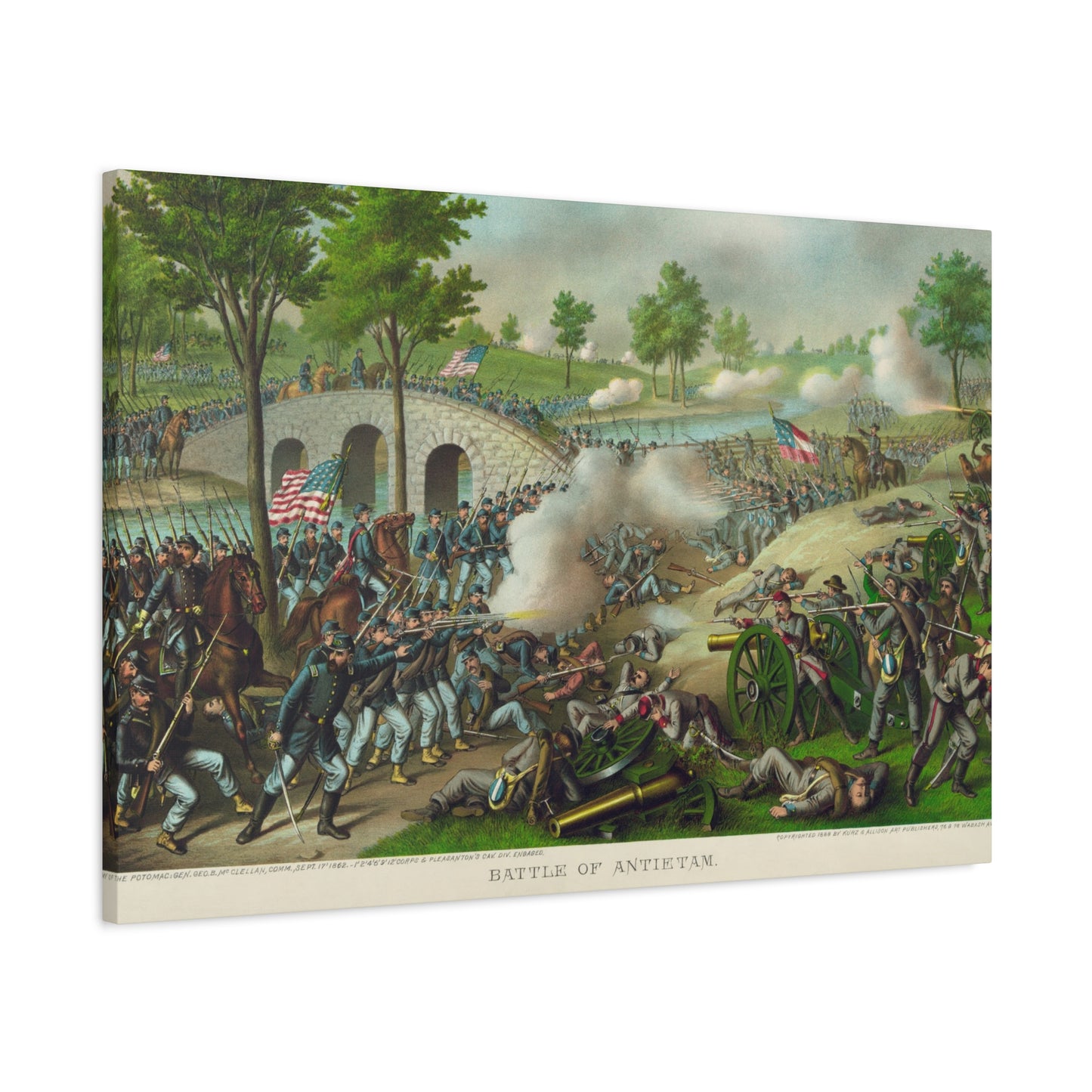 Antietam Battle Canvas Print — Civil War Historical Wall Art (Matte Stretched)
