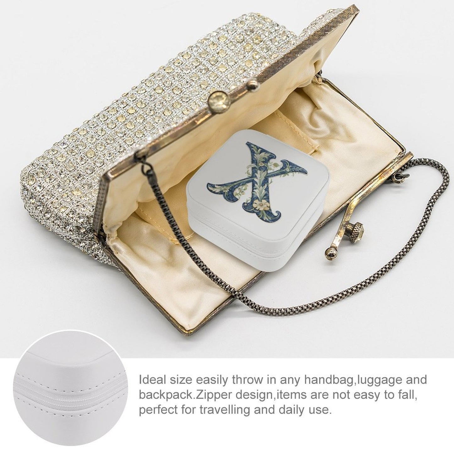 PU Portable Travel Jewellery Box - Letter X
