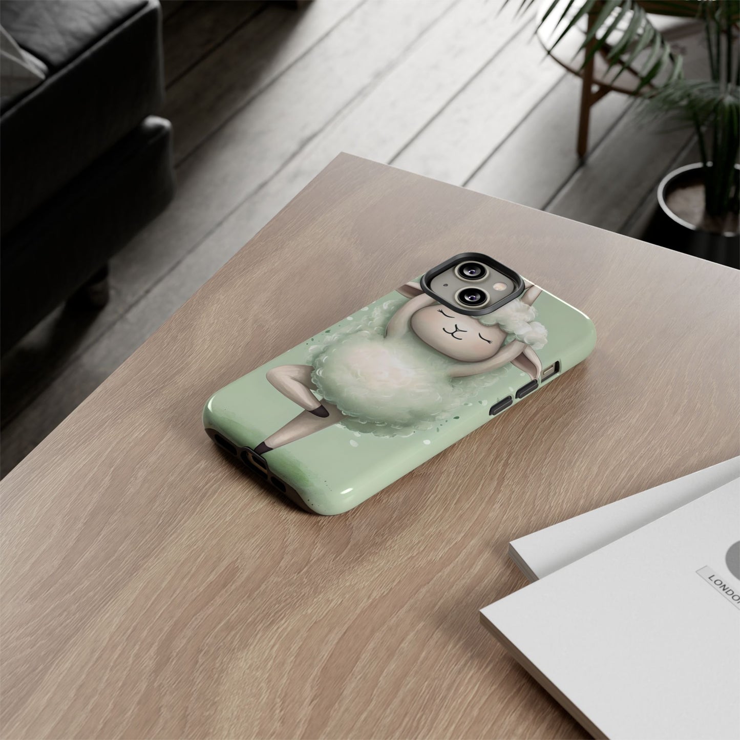 Cute Yoga Sheep Phone Case — Pastel Lamb Ballerina Protective Cover
