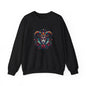 Colorful Jester Sweatshirt, Unisex Heavy Blend Crewneck, Unique Art Apparel, Trendy Fashion, Cozy Gift for Adults