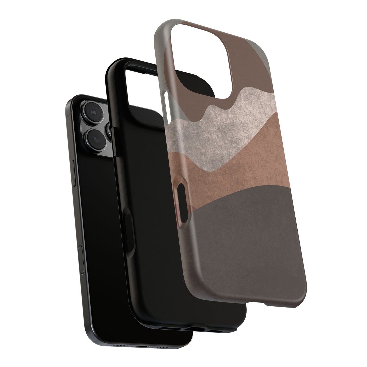 Abstract Earthtone Phone Case — Brown Layered Rugged Tough Case