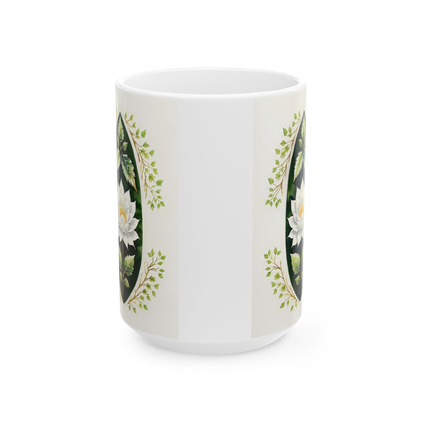 Elegant Floral Ceramic Mug - Perfect for Tea Lovers, Housewarming Gift, Mother's Day, Garden Party, Botanical Decor