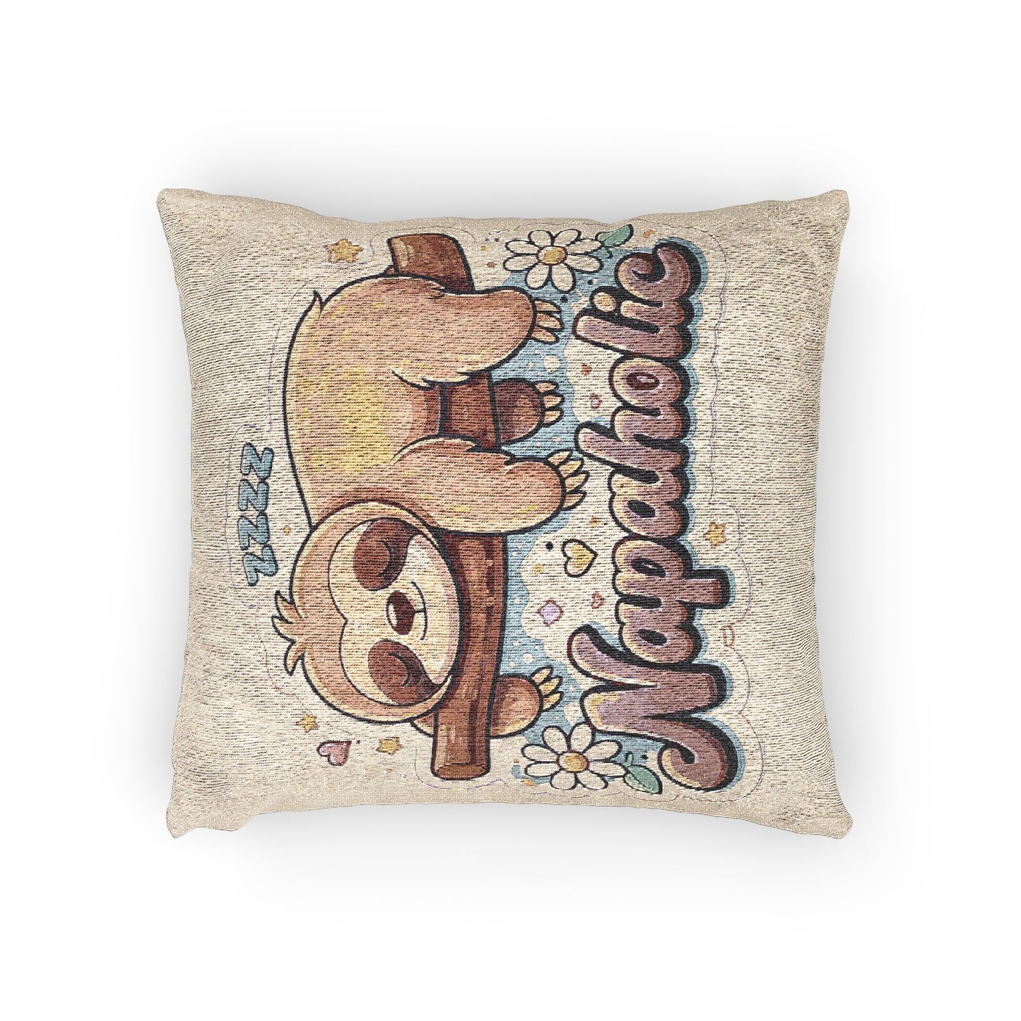 Sloth Napaholic Woven Pillow — Cute Napaholic Decorative Throw Pillow