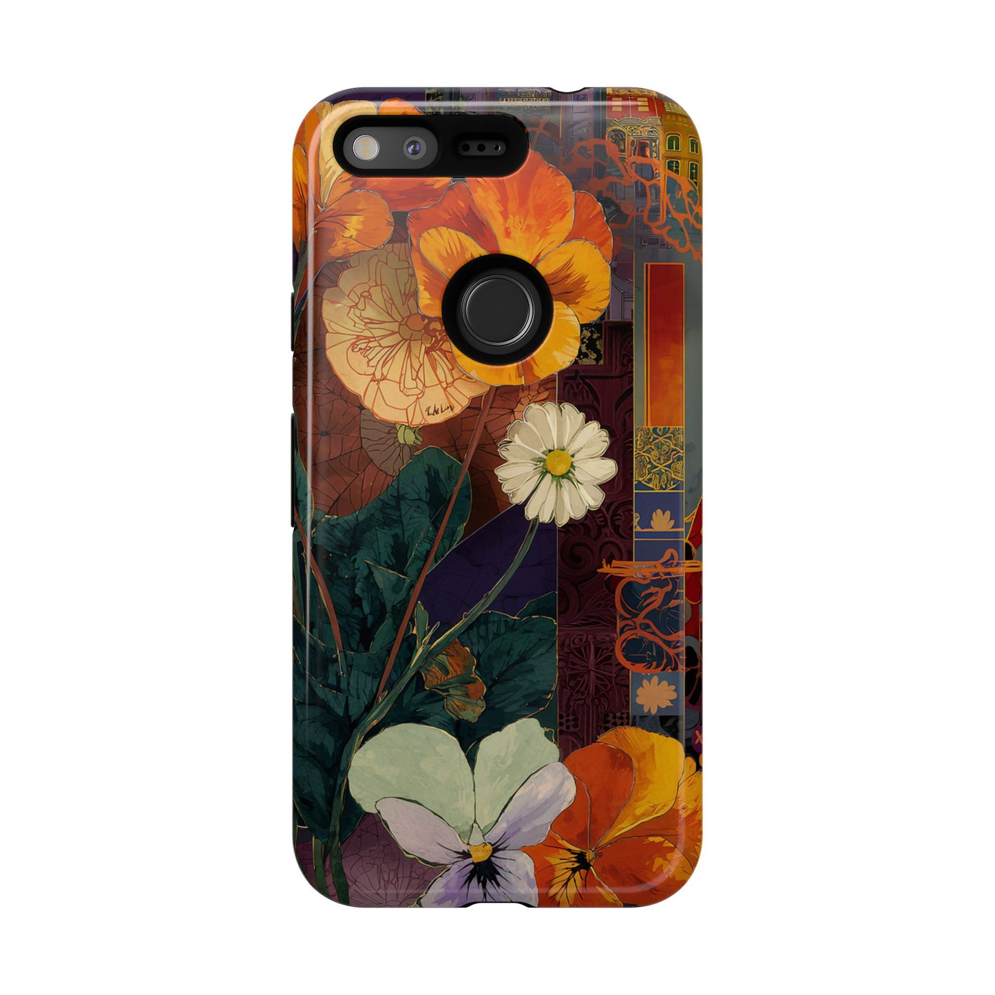 Floral Pansy Tough Phone Case — Vintage Botanical Protection