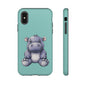 Cute Hippo Phone Case, Tough Phone Cover, Fun Animal Case, Gift for Kids, Cute Decor, Birthday Present
