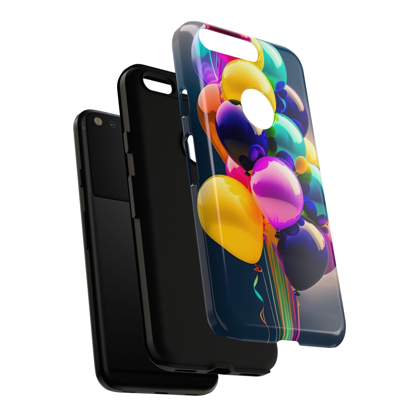 Colorful Balloon Tough Phone Case — Vibrant Party Balloons Protective Cover