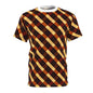 Plaid Diagonal Tee — Autumn Brown & Mustard All-Over Print T-Shirt