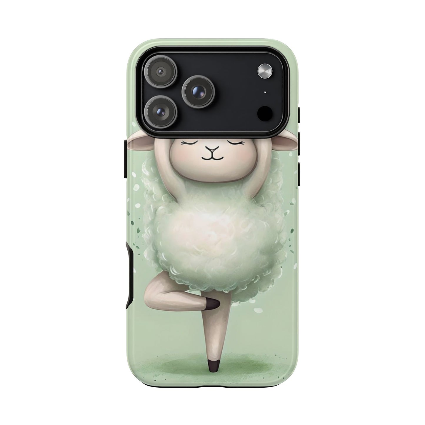 Cute Yoga Sheep Phone Case — Pastel Lamb Ballerina Protective Cover