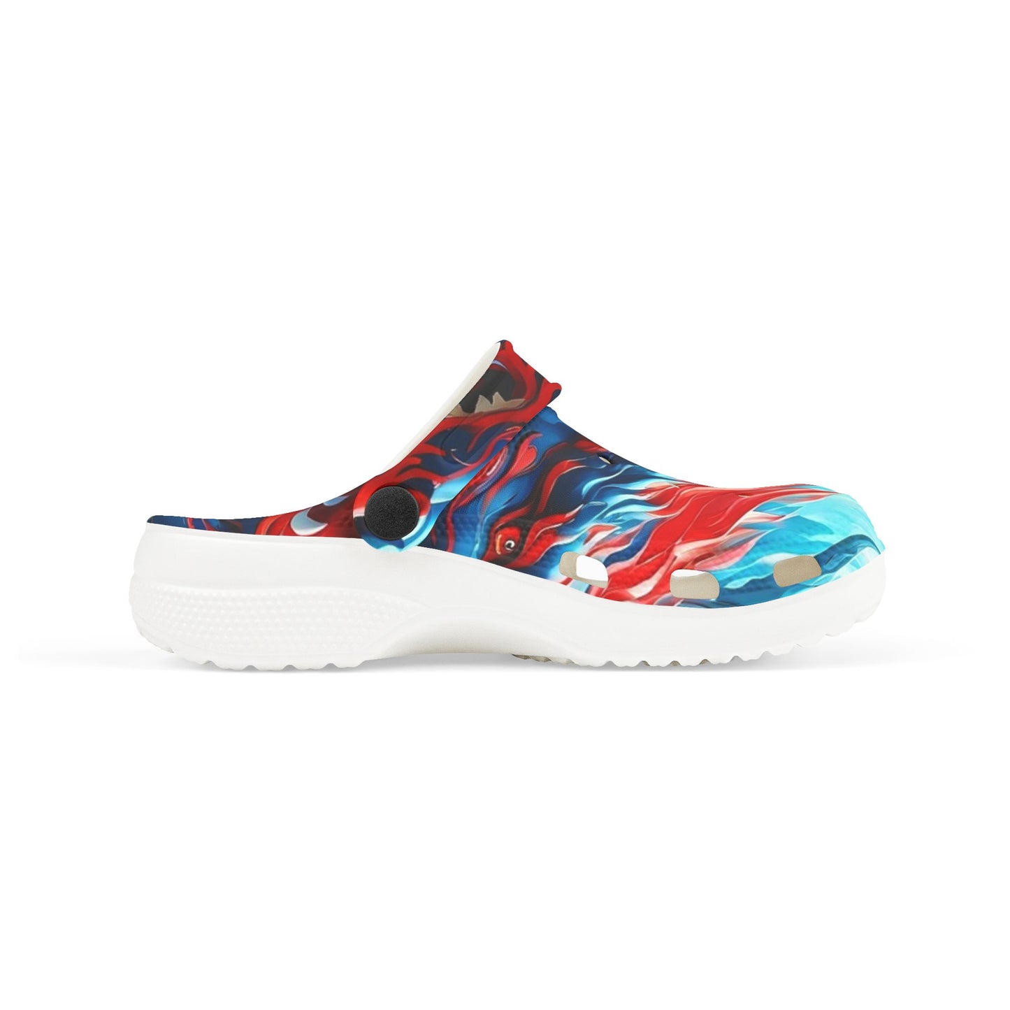 Kids Foam Clogs — Red & Blue Swirl All-Over Print