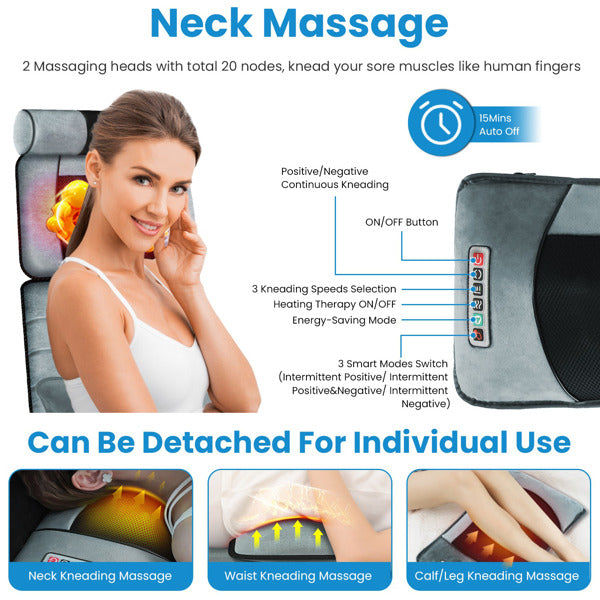 Electric Massage Mattress Vibrating Heating Infrared Massager Cushion For Neck Back Foot Full Body Pain Stress Relief Body Relax