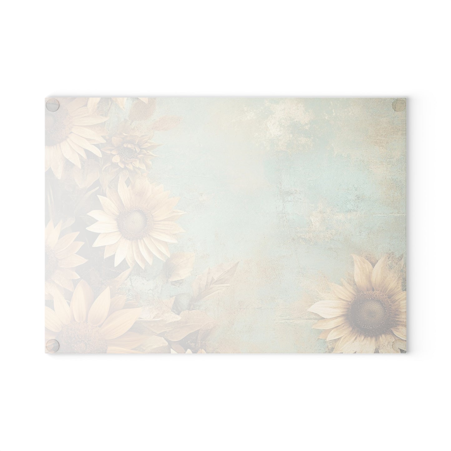 Sunflower Glass Cutting Board, Decorative Kitchen Gift, Farmhouse Decor, Wedding Gift, Sunflower Art, Cooking Tools