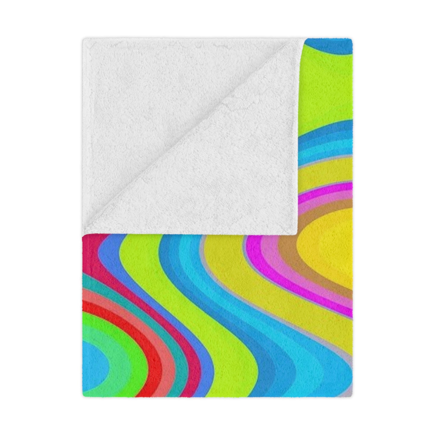 Psychedelic Swirl Minky Blanket — Colorful Retro Wave Throw