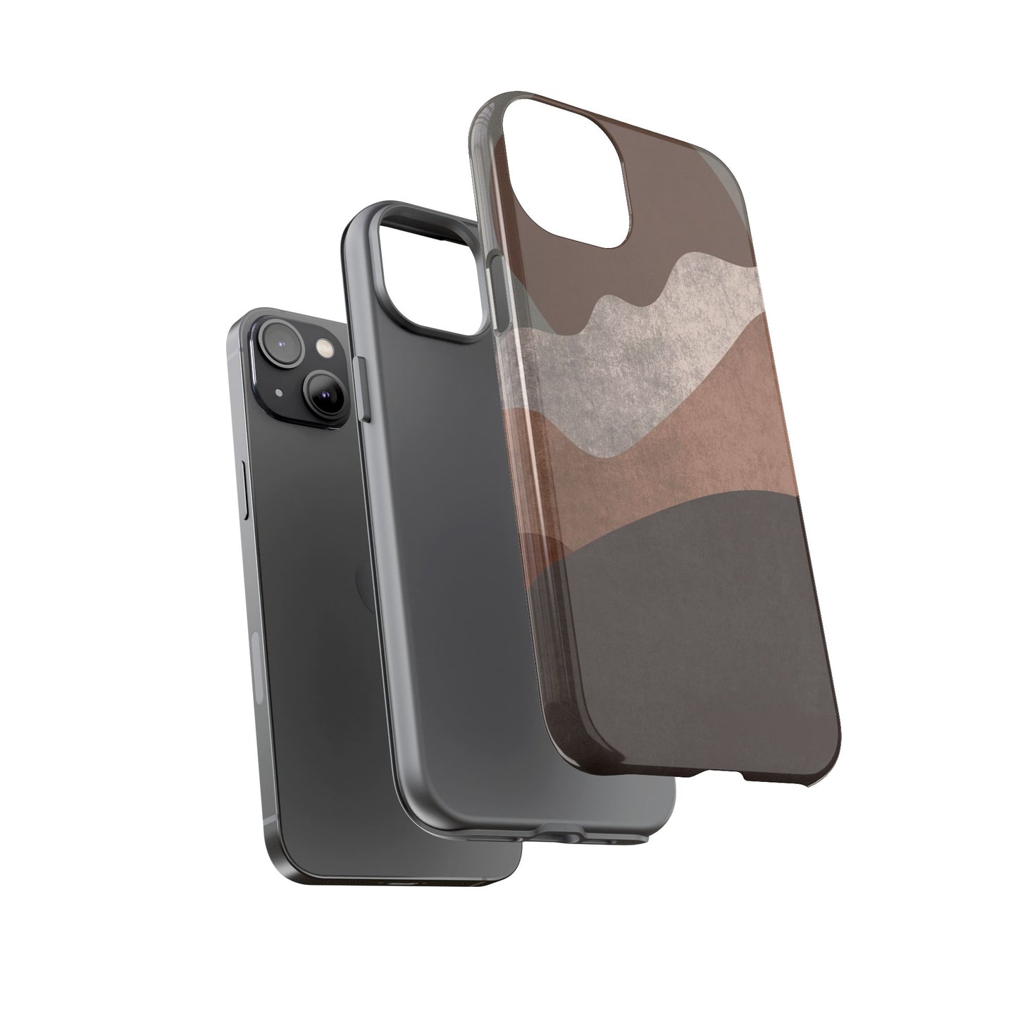 Abstract Earthtone Phone Case — Brown Layered Rugged Tough Case