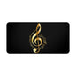 Gold Treble Clef Desk Mat — Elegant Musician Mouse Pad