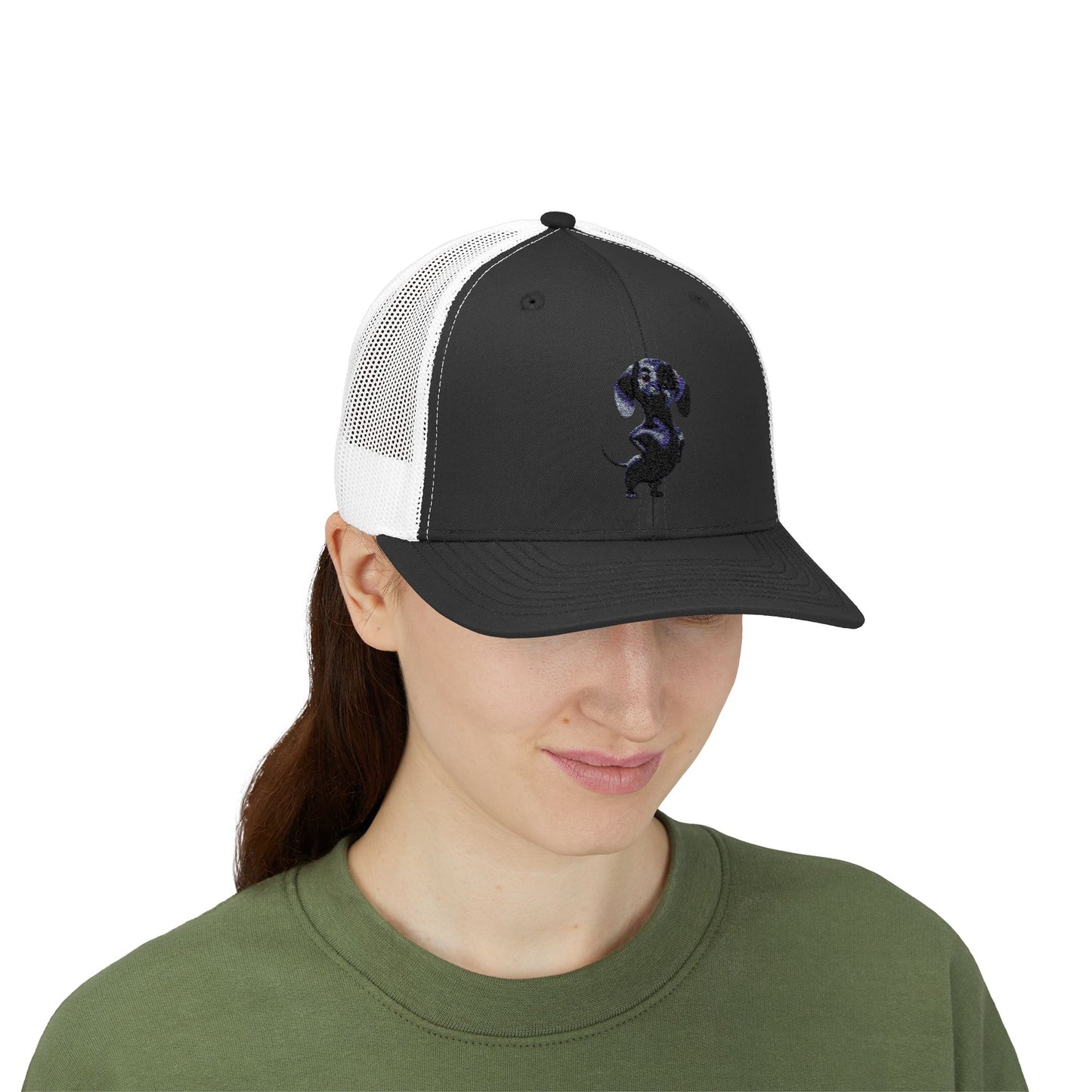 Dachshund Galaxy Trucker Cap – Embroidered Space Sausage Dog Snapback