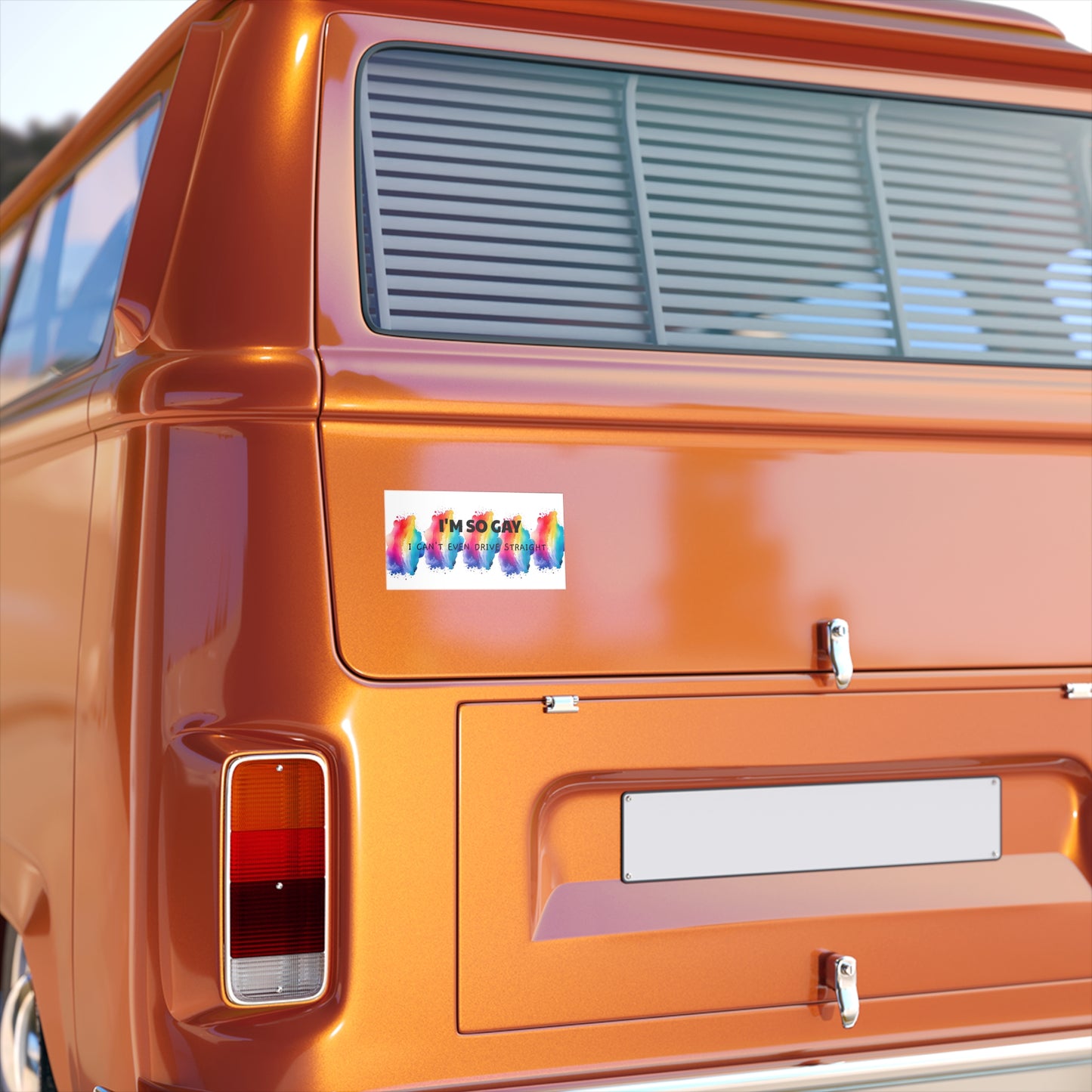 Bumper Sticker - "I'm so gay I can't even drive straight" Rainbow Pride Decal