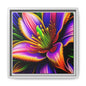 Vibrant Neon Floral Matte Canvas Print — Framed Wall Art
