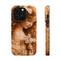 Vintage Floral Girl Magnetic Impact Phone Case — Protective iPhone Cover with Sepia Art