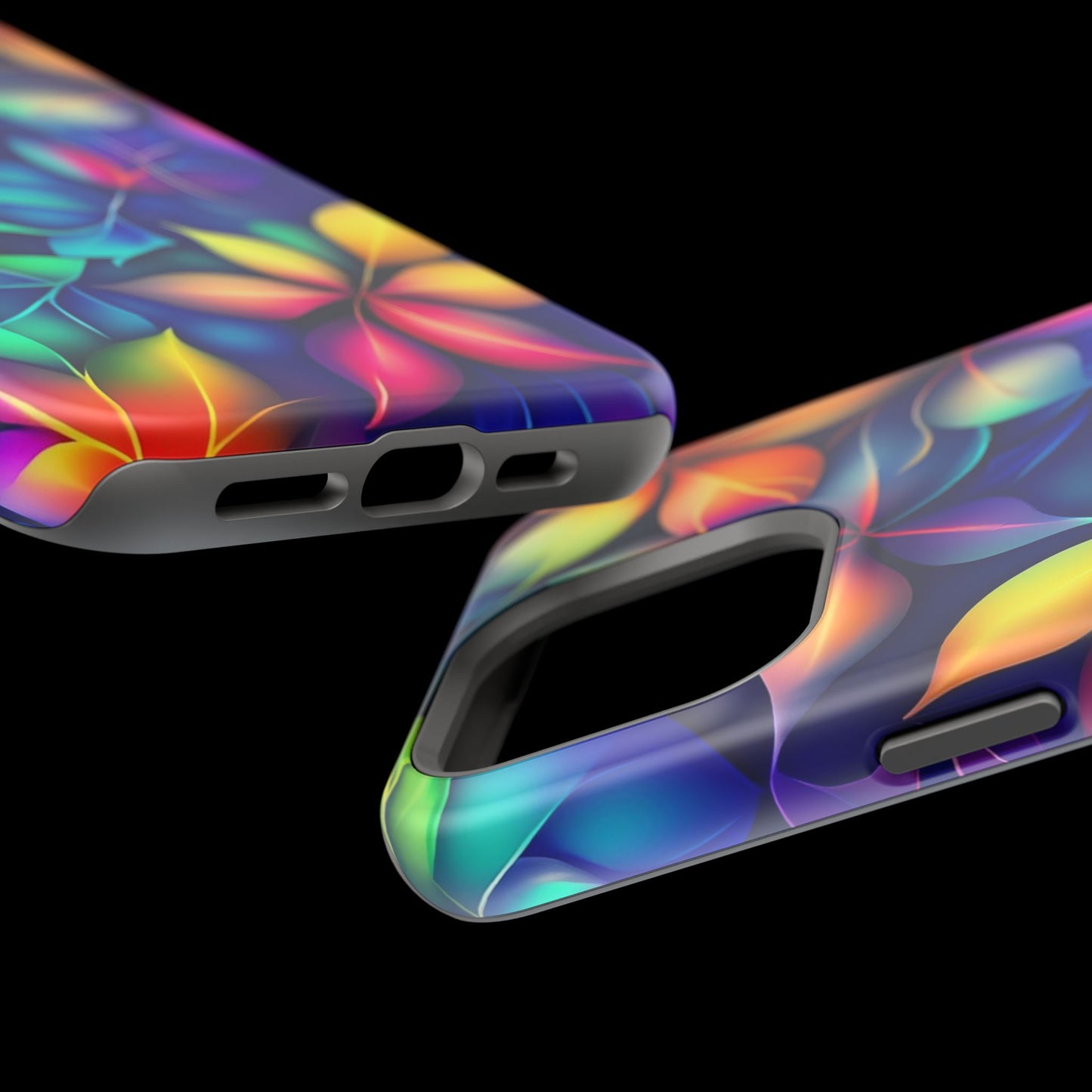 Floral Prism Magnetic Impact-Resistant Phone Case — Colorful Gradient Petal Design