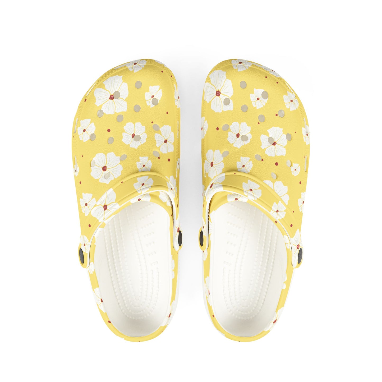 Floral Yellow EVA Foam Clogs — Lightweight Garden & Pool Slip-Ons