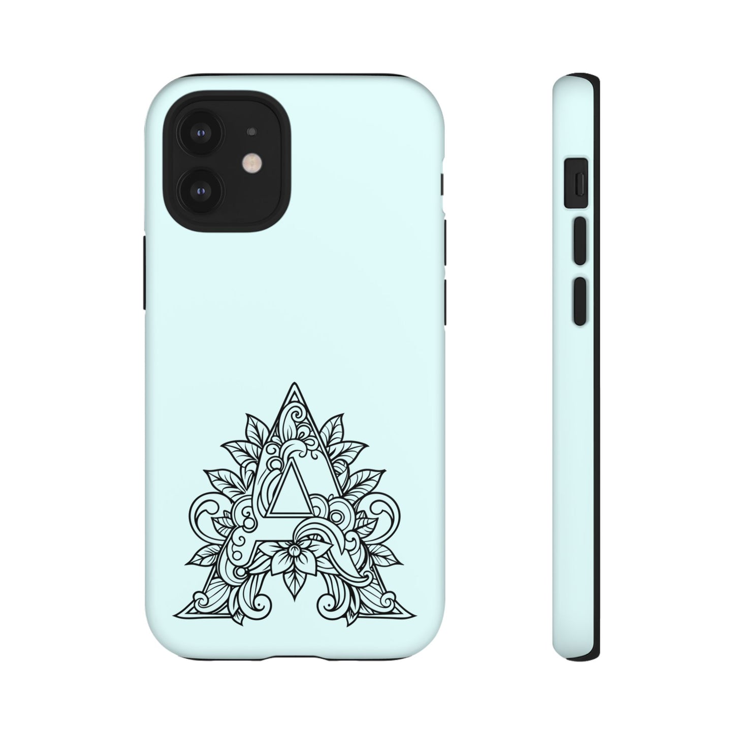Personalized Tough Phone Case, Floral Monogram Cell Phone Cover, Custom Protective Case, Unique Gift, Birthday, Graduation