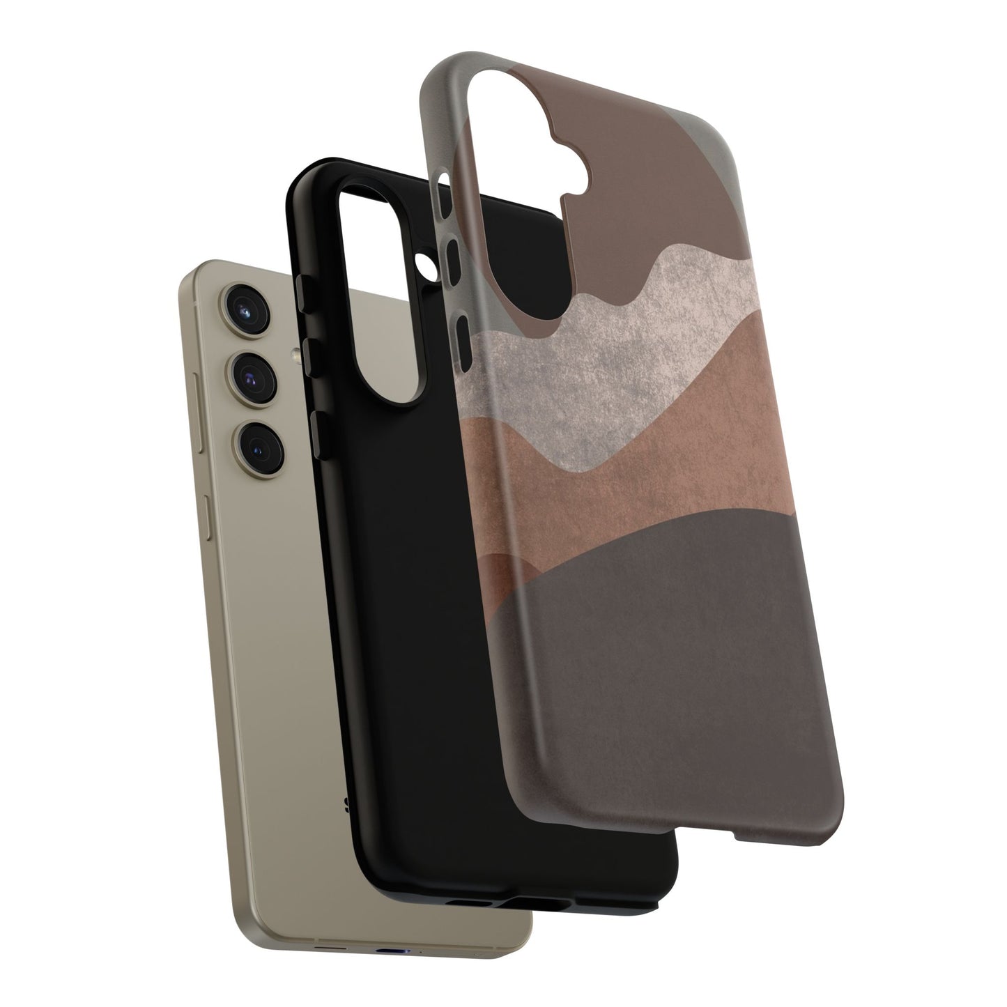 Abstract Earthtone Phone Case — Brown Layered Rugged Tough Case