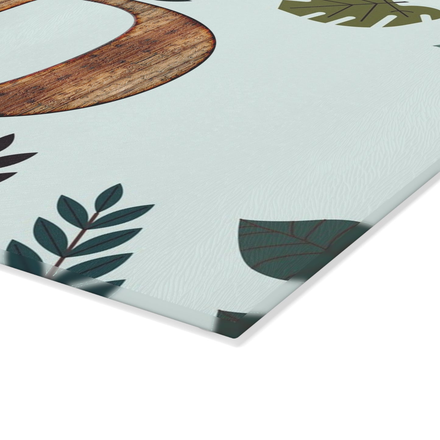 Monogram D Wood Letter Glass Cutting Board – Botanical Initial Kitchen Decor