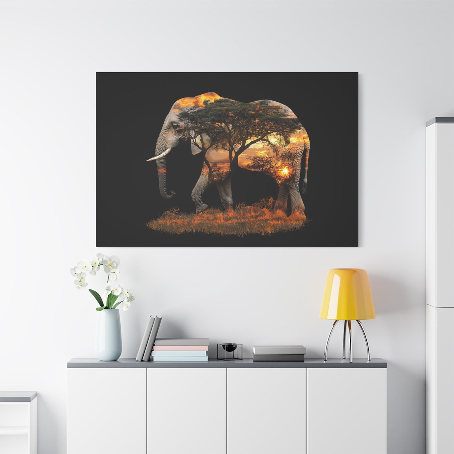 Elephant Tree Matte Canvas Art