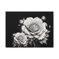 Monochrome Rose Canvas Print — Black & White Floral Wall Art