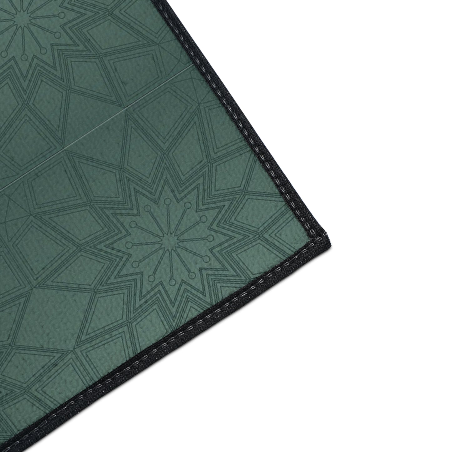 Heavy-Duty Floor Mat — Teal Geometric Anti-Fatigue Rug for Kitchen & Garage
