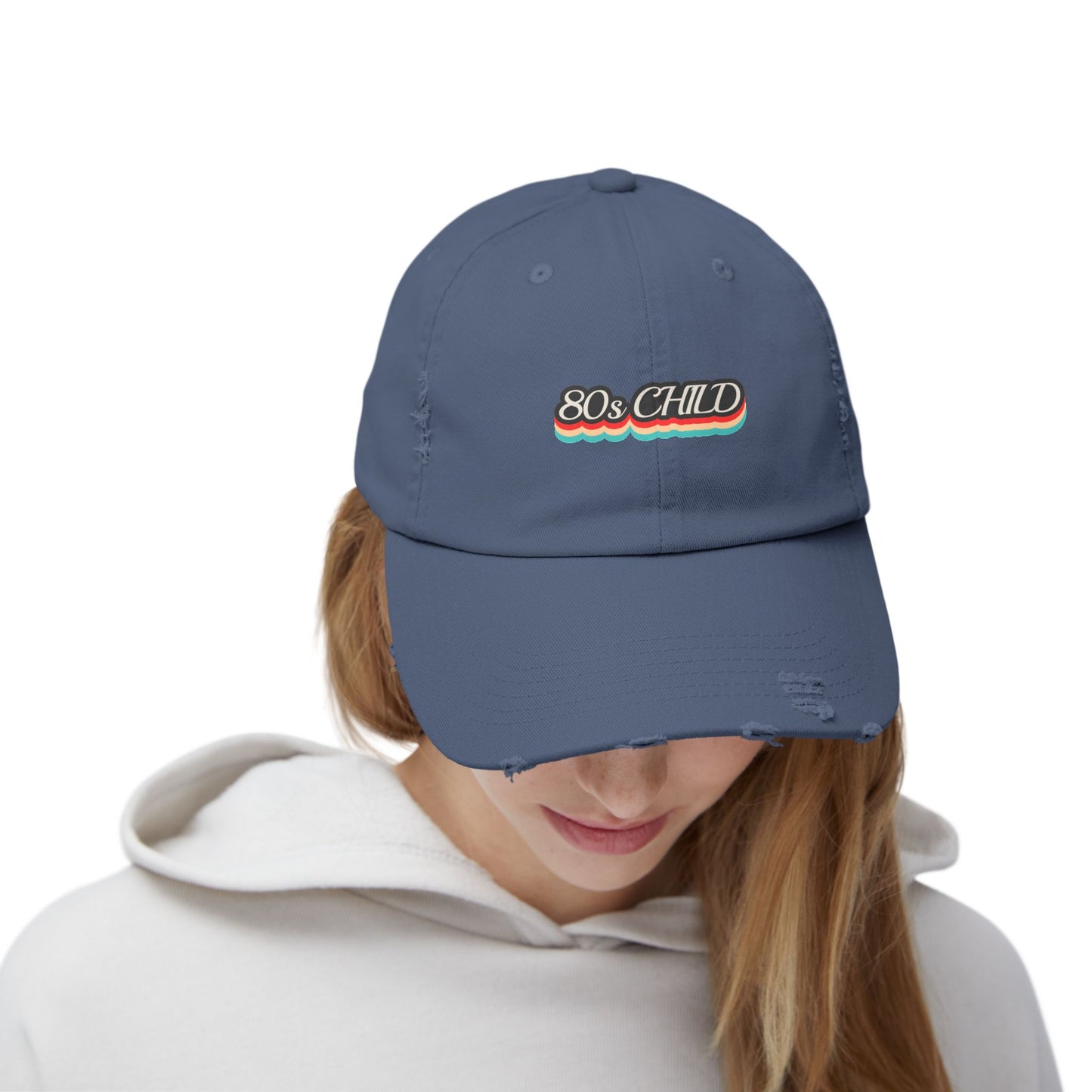 Unisex Distressed Cap- 80s child