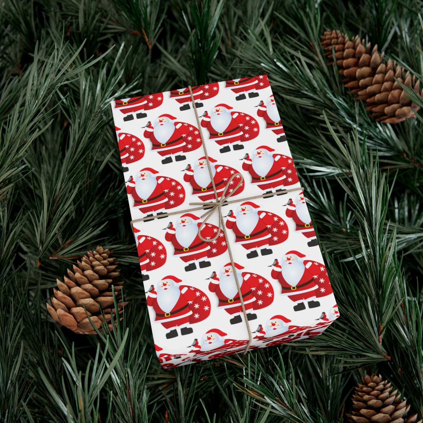 Festive Santa Gift Wrap Paper | Wrapping for Holidays, Christmas, Birthdays, Party Decor, Eco-Friendly Gift Wrap