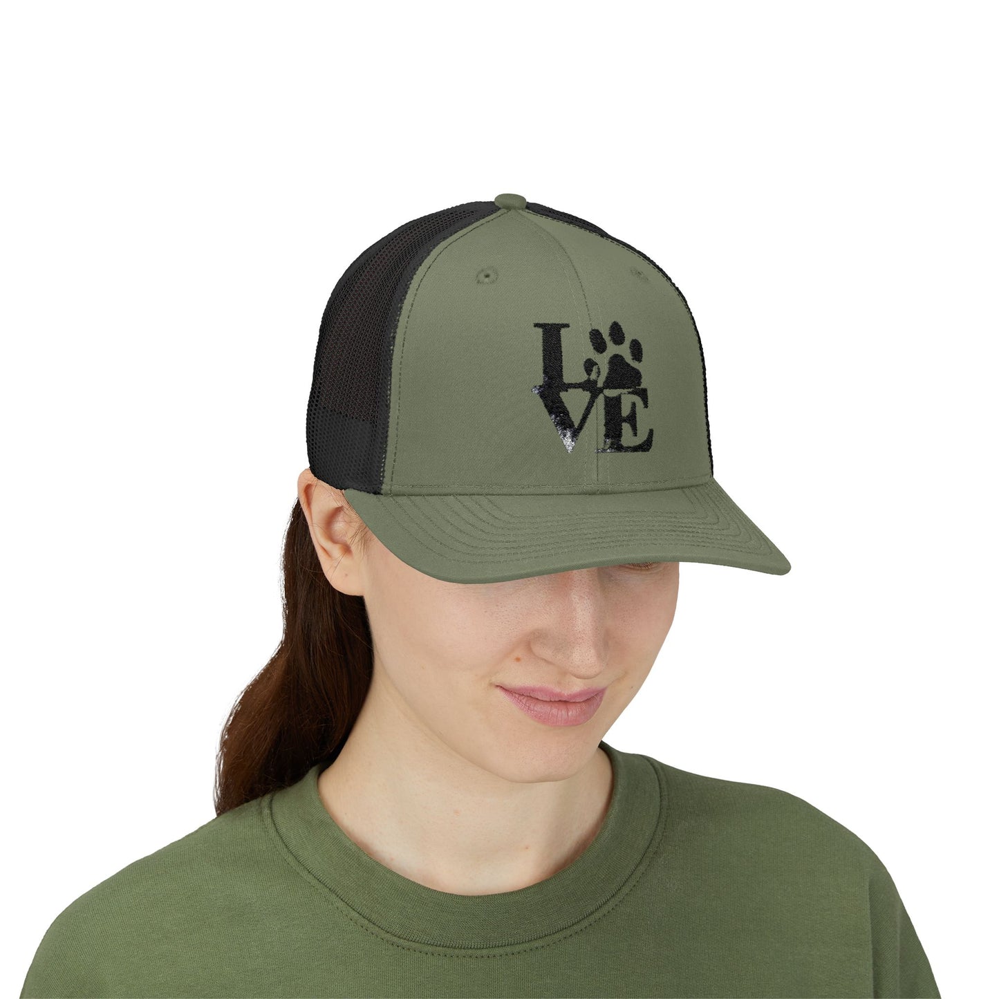 Love Paw Print Trucker Cap for Animal Lovers