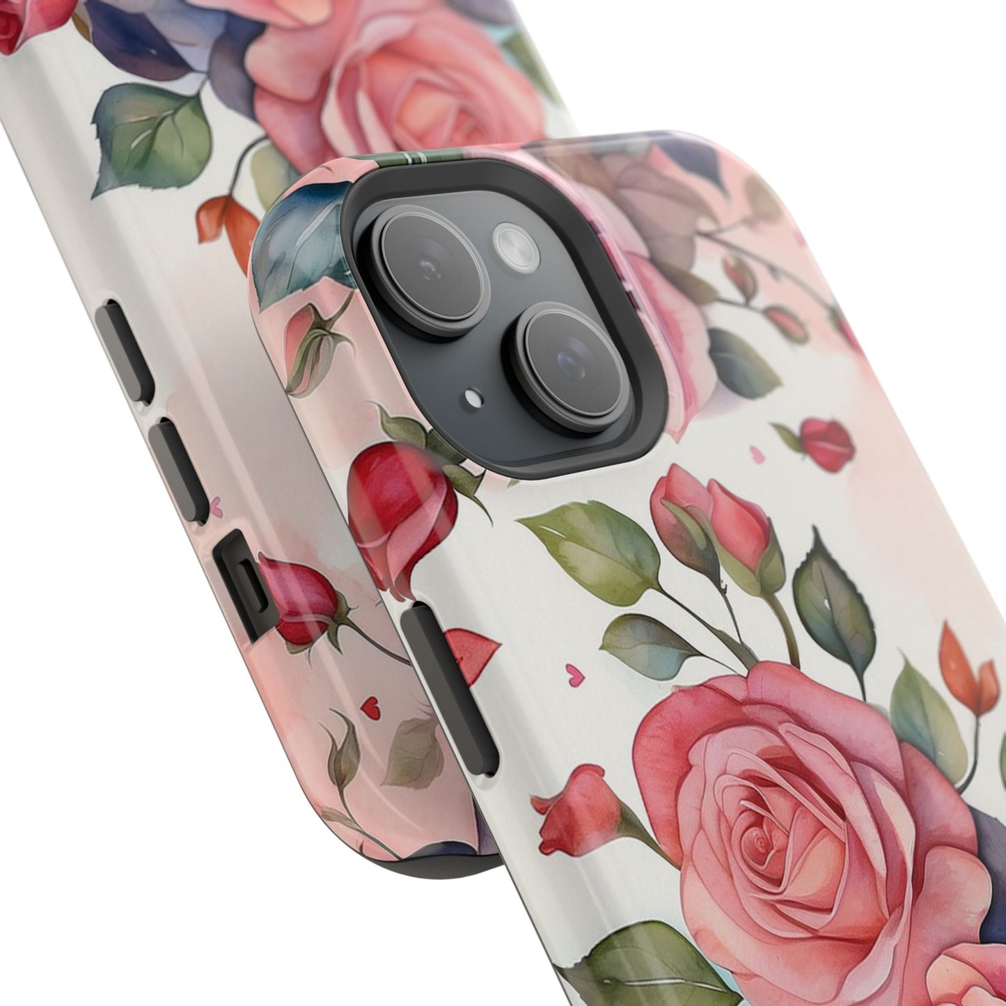 Floral Rose Magnetic Phone Case — Impact-Resistant Protective Cover