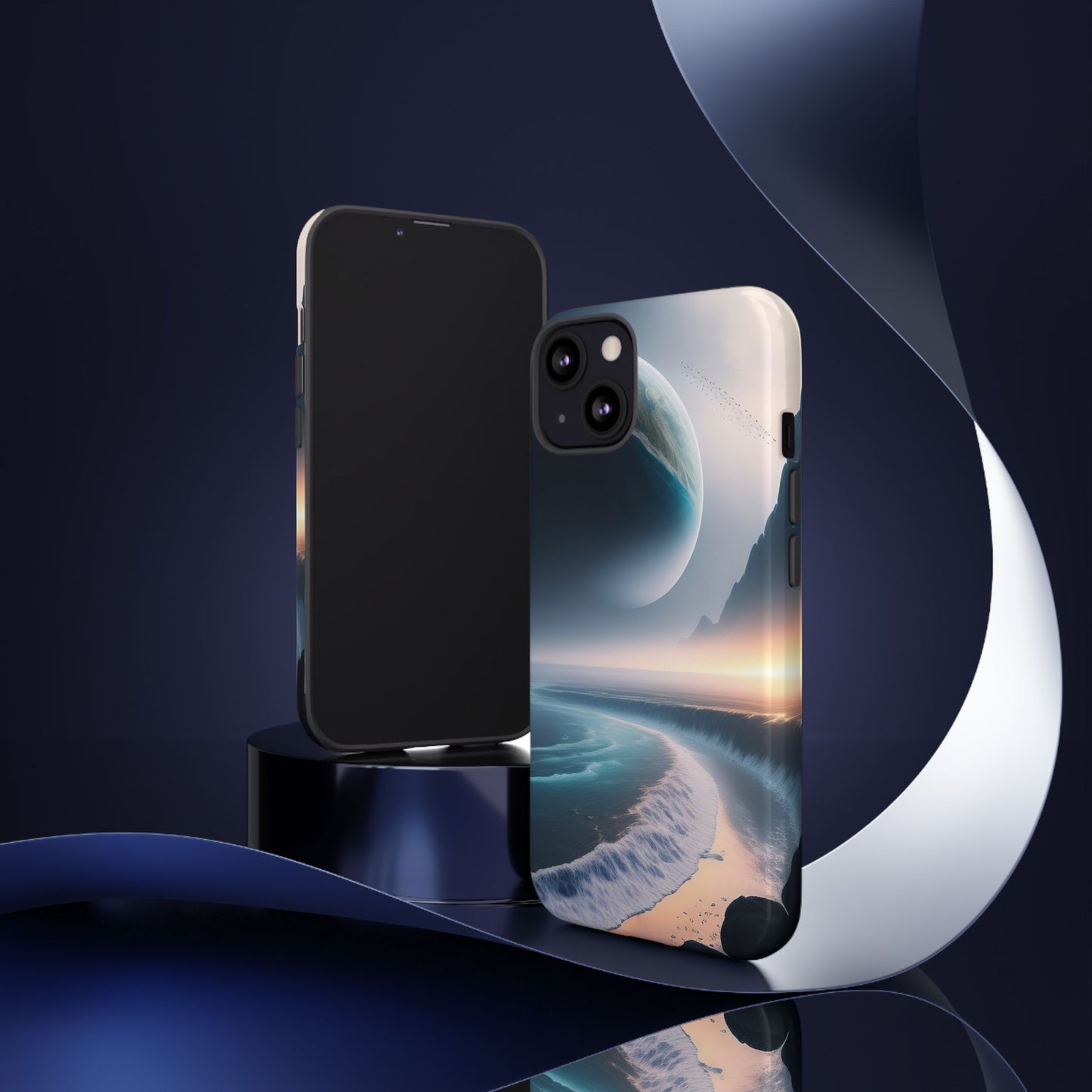 Galaxy Ocean Phone Case — Surreal Planet Beach Tough Case