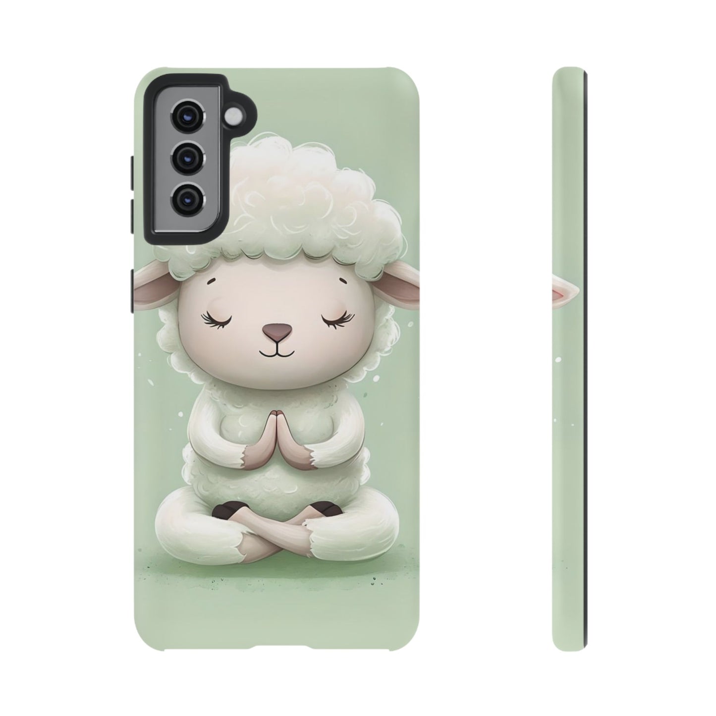 Meditating Lamb Phone Case — Cute Pastel Protective iPhone Cover