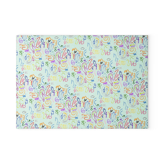 Colorful Abstract Glass Cutting Board | Kitchen Decor