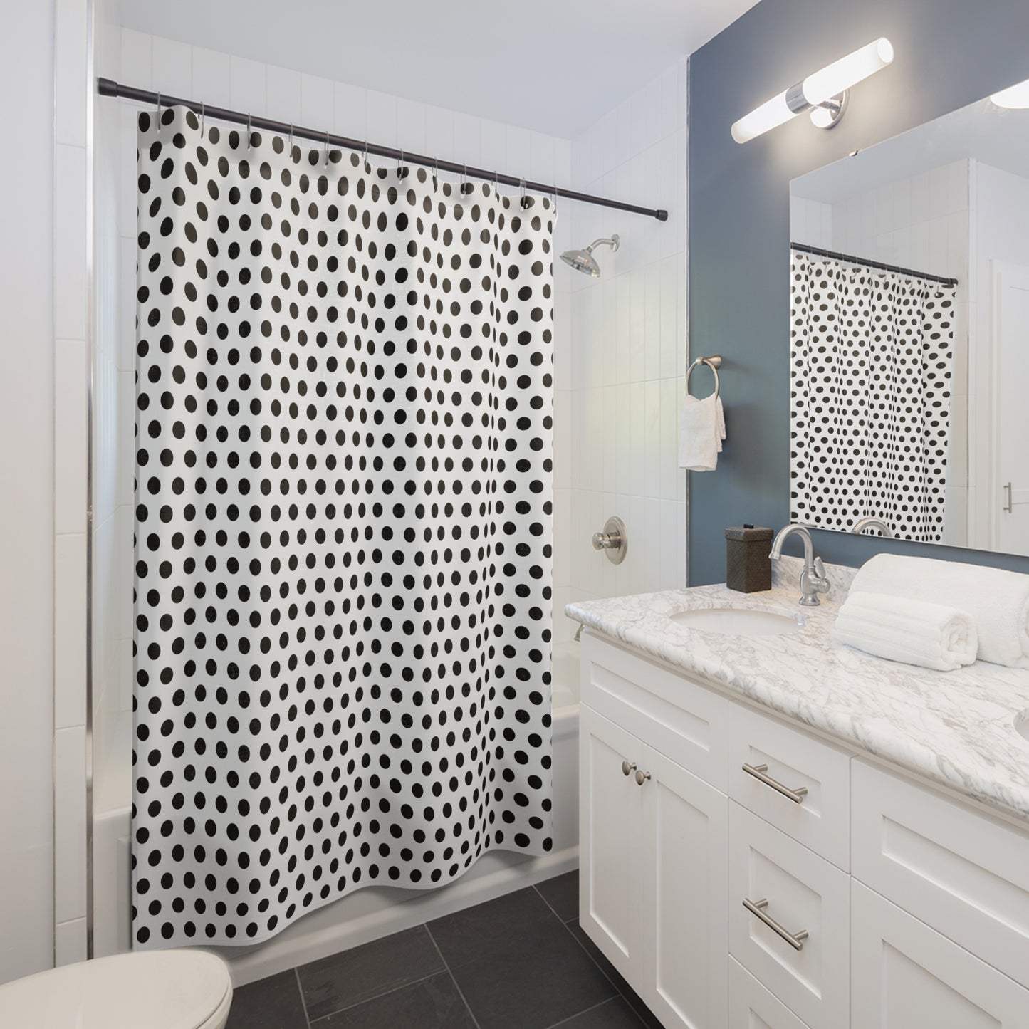 Chic Polka Dot Shower Curtain | Modern Bath Decor, Bathroom Accessory, Home Style, Gift for Her, Simple Elegance