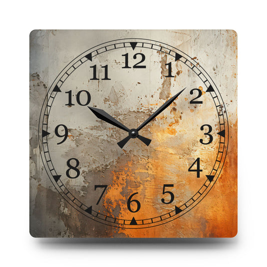 Rustic Acrylic Wall Clock - Vintage Decor for Home