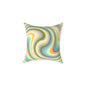 Swirl Retro Throw Pillow — Psychedelic Pastel Wave Decorative Cushion