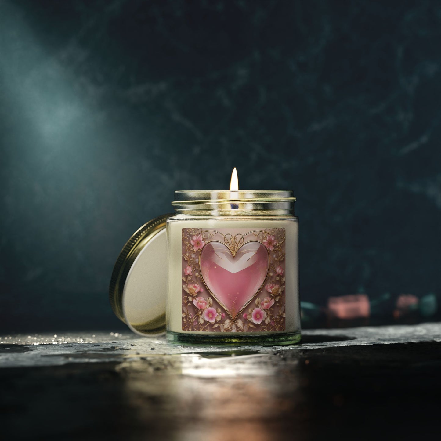 Coconut Apricot Heart Scented Candle (4oz/9oz)