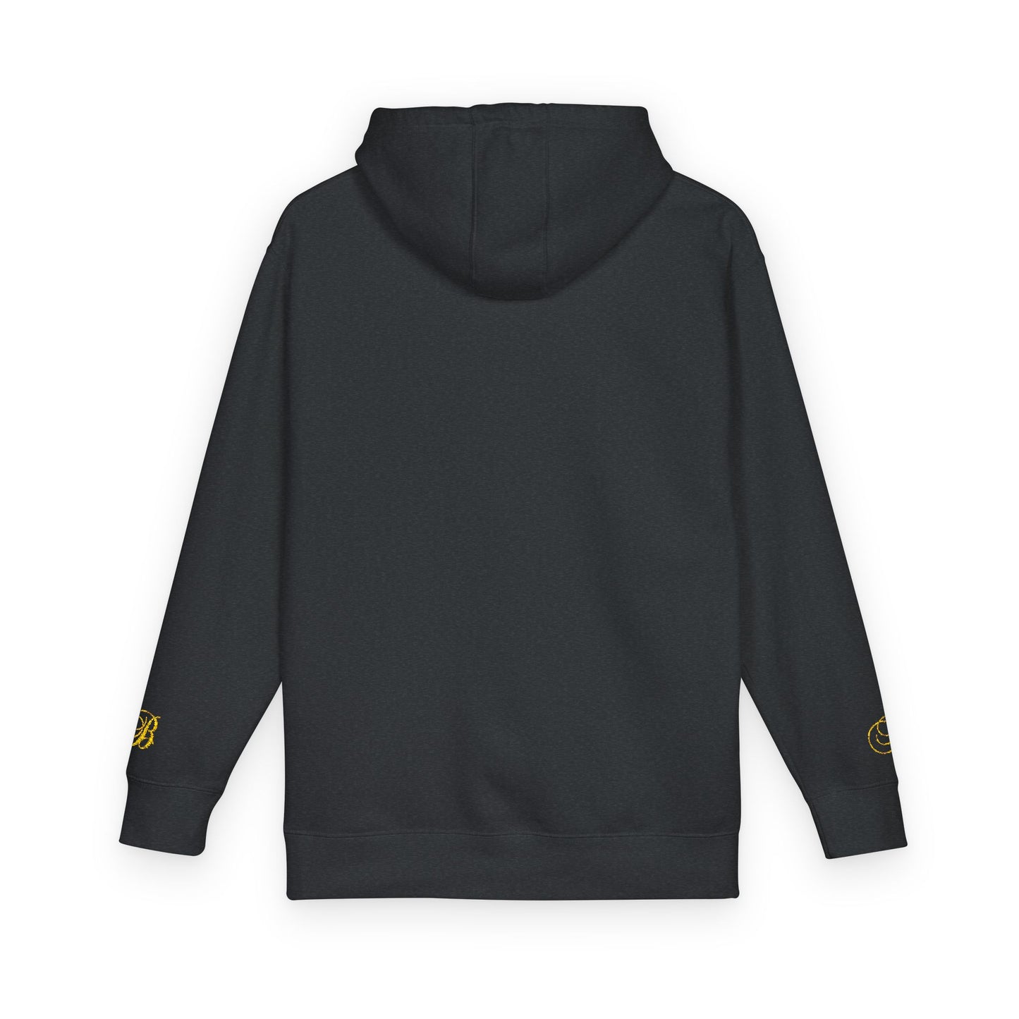 Coral Gold Floral Initial Hoodie — Monogram 'B' Casual Pullover