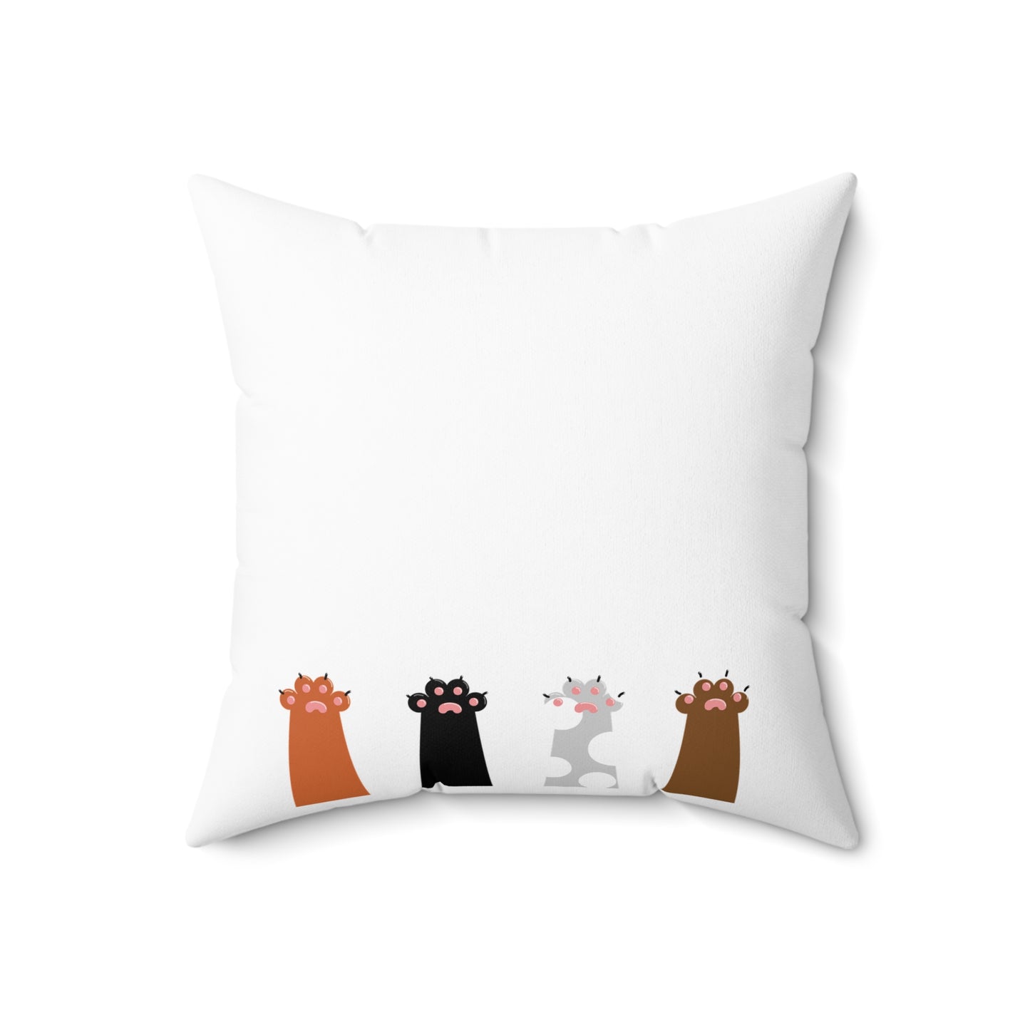 Cute Cat Row Decorative Throw Pillow — Kawaii Kitten Accent Cushion