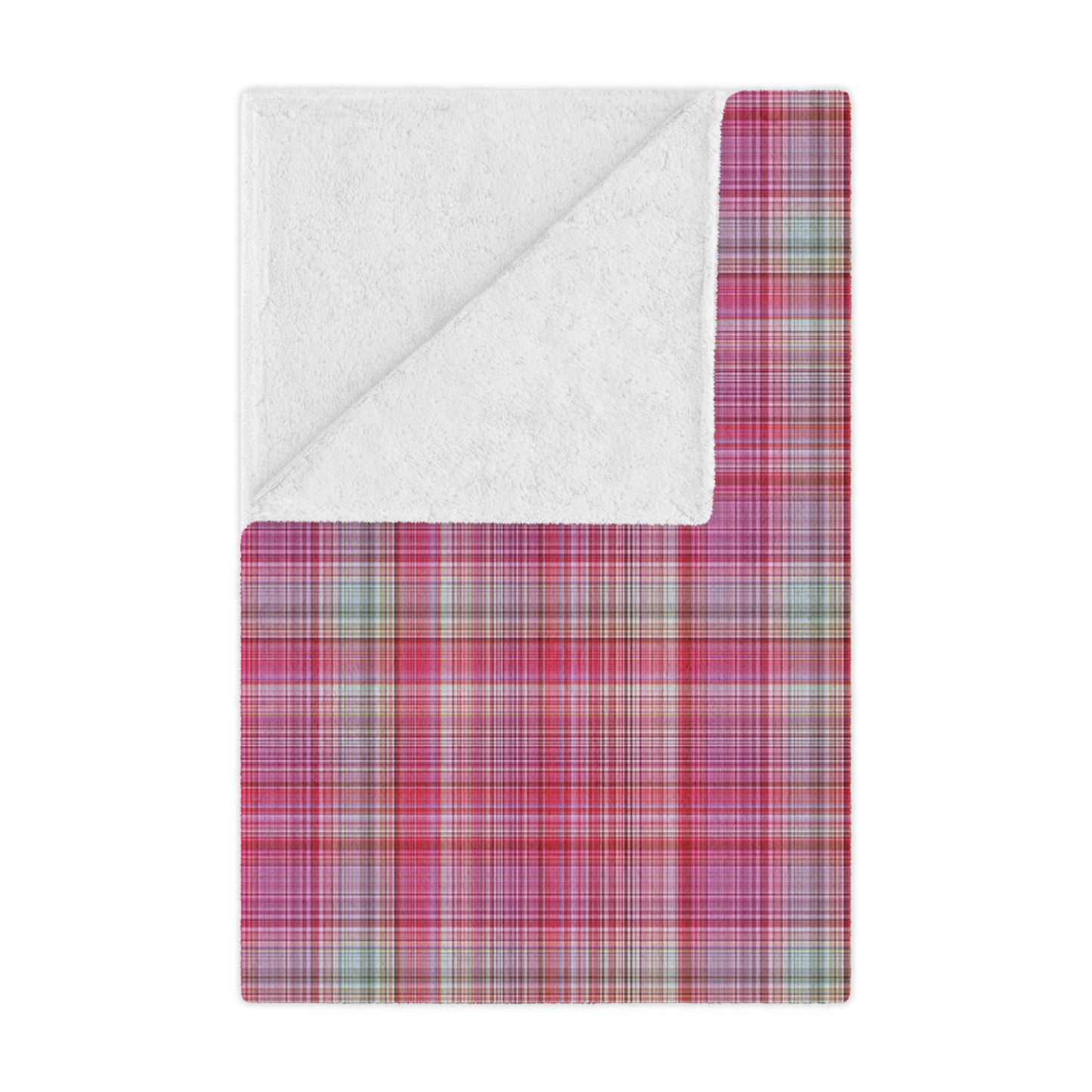 Pink Plaid Minky Blanket - Soft Cozy Throw for Home & Nursery