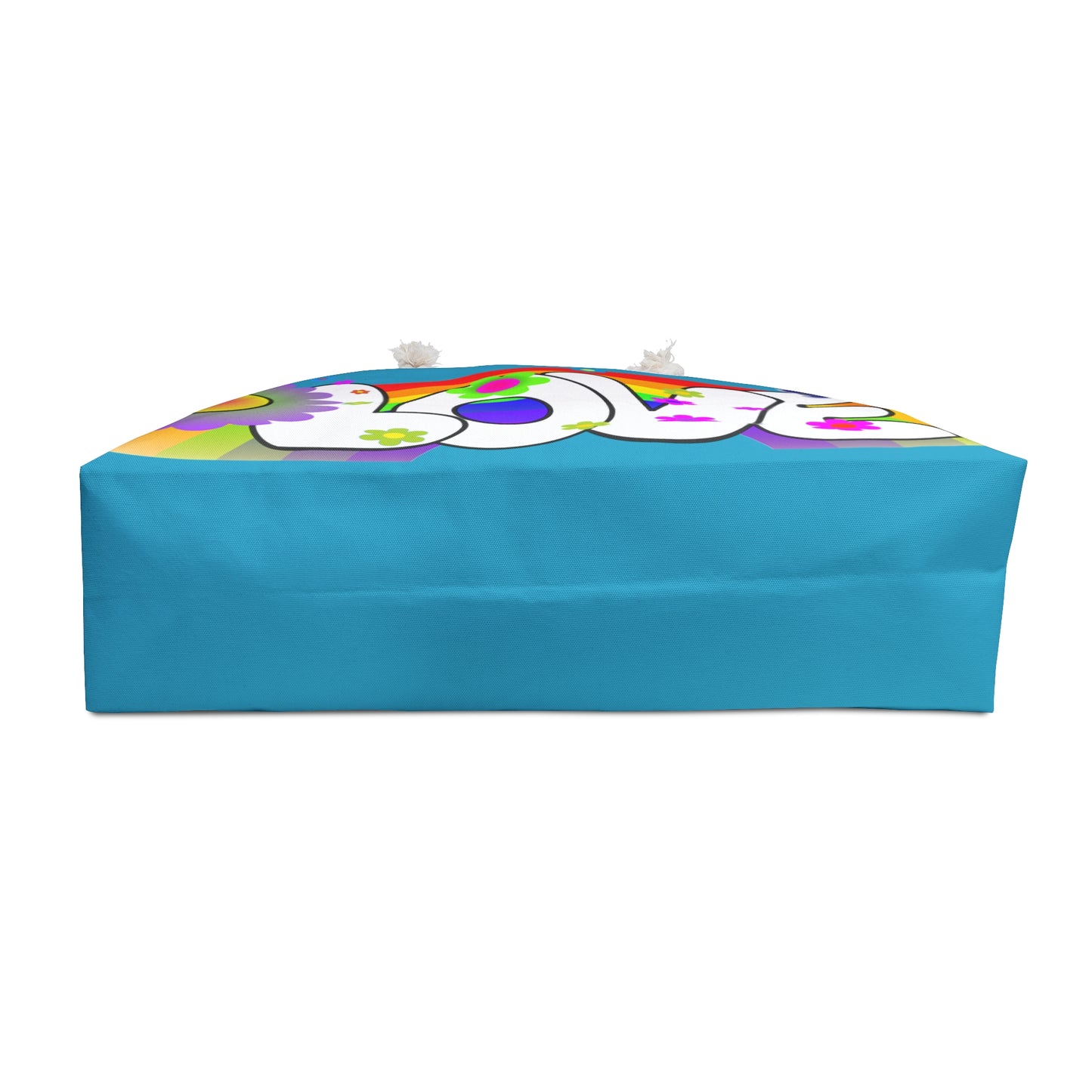 Love Rainbow Weekender Bag — Colorful 70s Floral Travel Tote