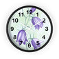 Floral Wall Clock with Purple Blooms, Elegant Home Decor, Timeless Gift, Botanical Wall Art, Perfect for Mother's Day, Spring Decor