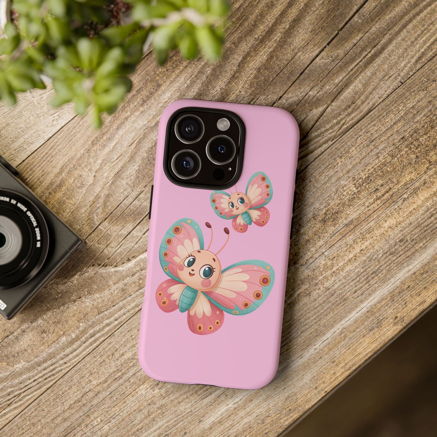 Cute Butterfly Phone Case, Tough Phone Cover, Girly Phone Accessory, Unique Gift for Her, Kids Phone Case, Floral Design Case